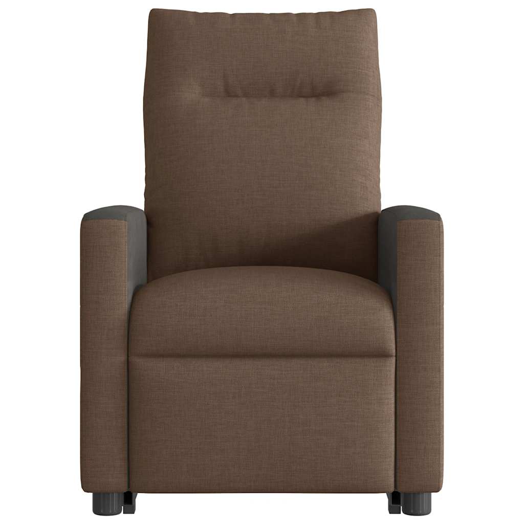 Massagesessel mit Aufstehhilfe Braun Stoff