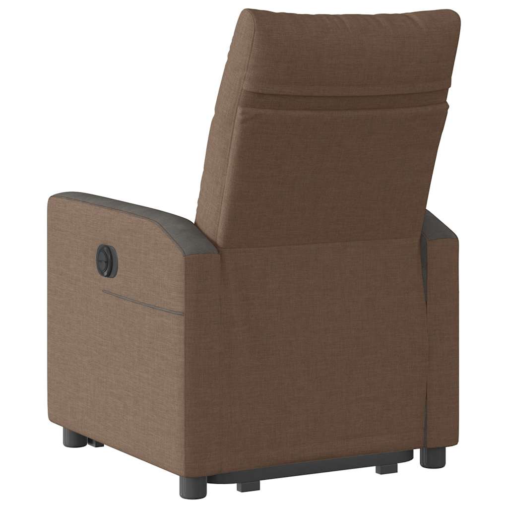 Relaxsessel mit Aufstehhilfe Elektrisch Braun Stoff
