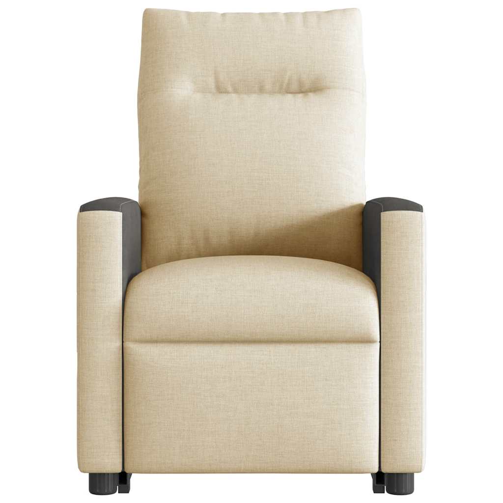 Relaxsessel mit Aufstehhilfe Elektrisch Creme Stoff