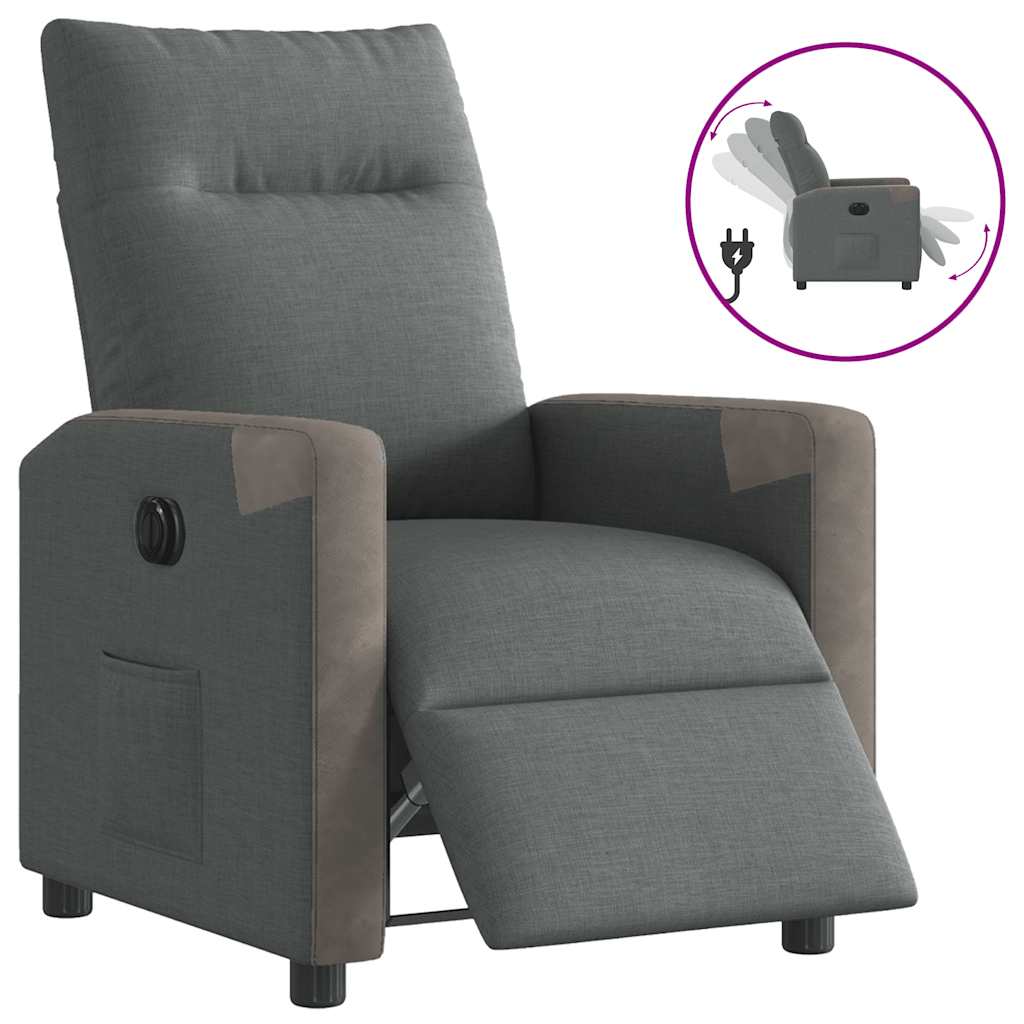 Relaxsessel Elektrisch Dunkelgrau Stoff