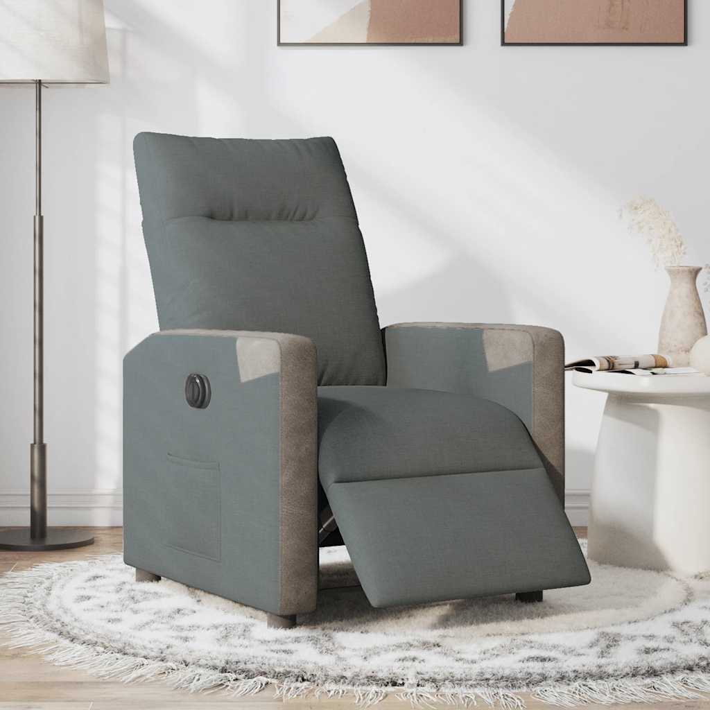 Relaxsessel Elektrisch Dunkelgrau Stoff