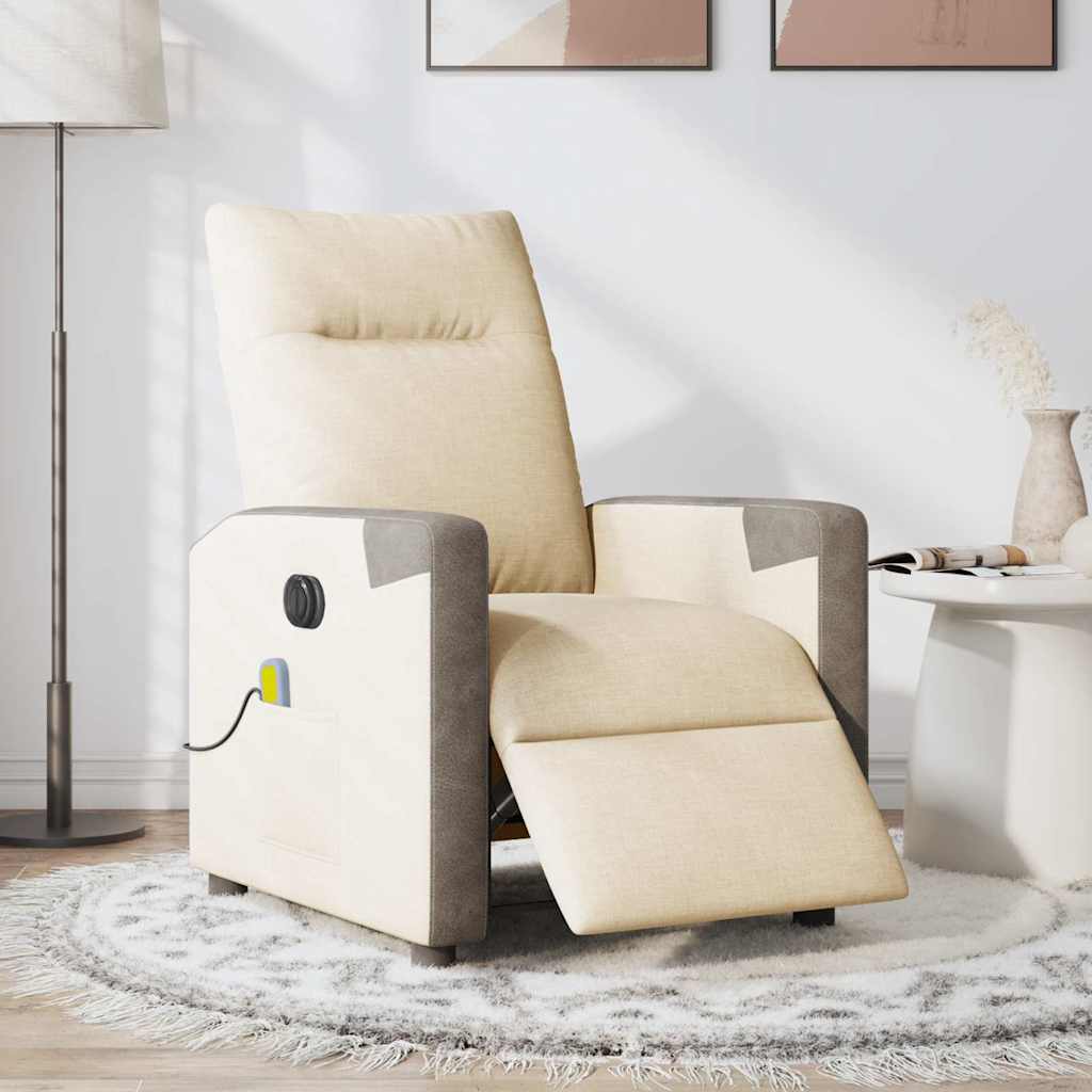 Massagesessel Elektrisch Creme Stoff