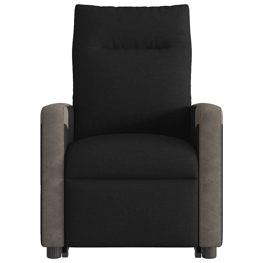 Relaxsessel mit Aufstehhilfe Schwarz Stoff