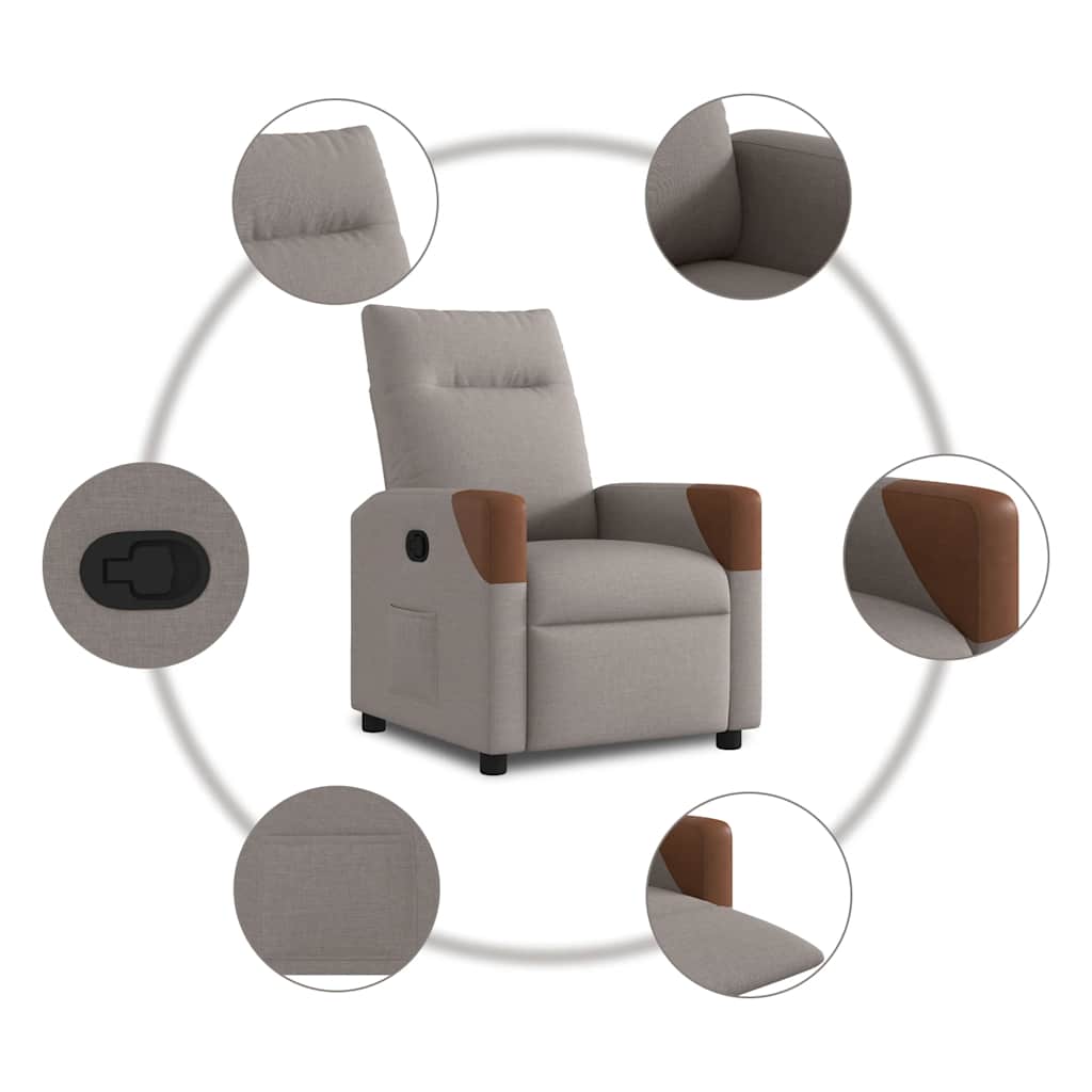 Relaxsessel Taupe Stoff