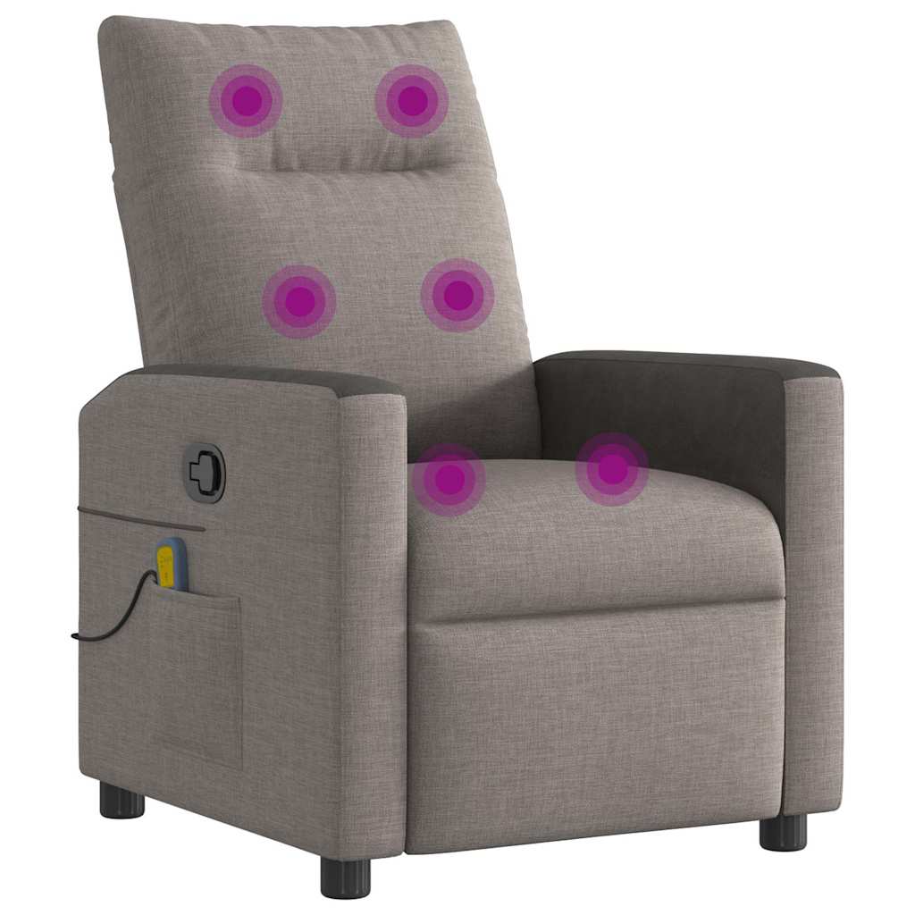 Massagesessel Taupe Stoff