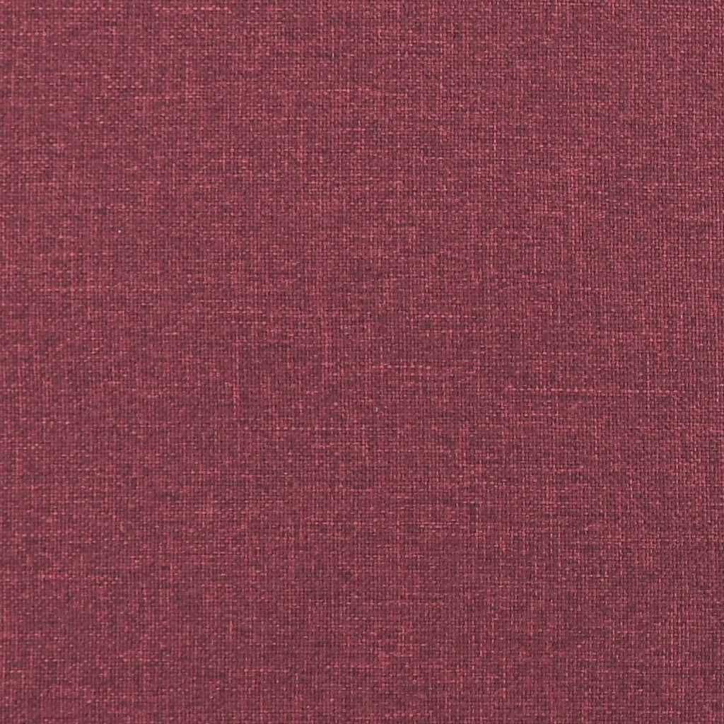 3-teiliges Sofa-Set mit Kissen, weinroter Stoff