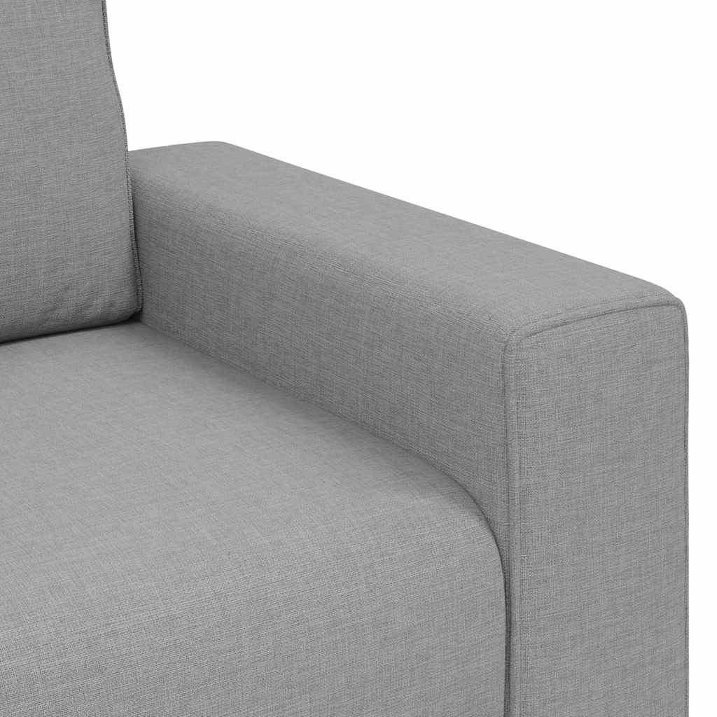 3-teiliges Sofa-Set mit Kissen, wolkengrauer Stoff