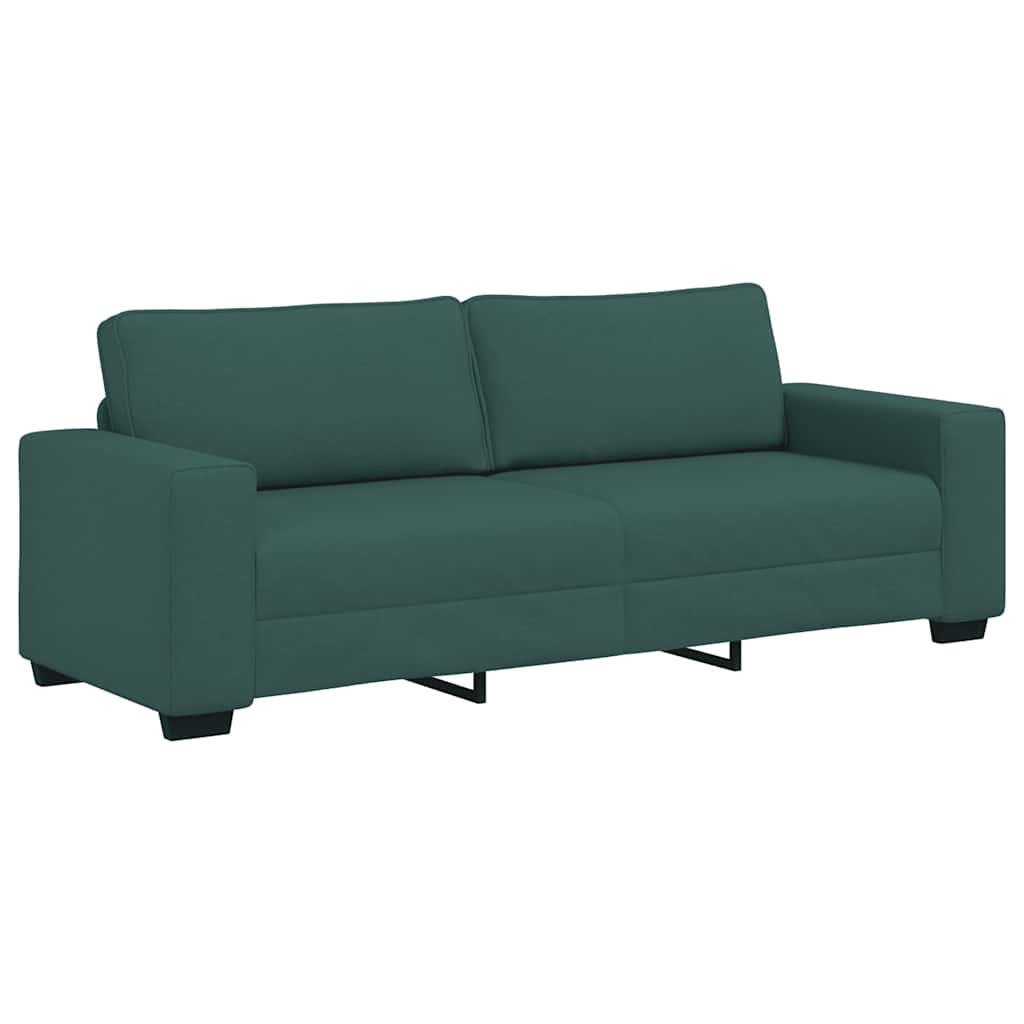 2-teiliges Sofa-Set mit Kissen, dunkelgrüner Stoff