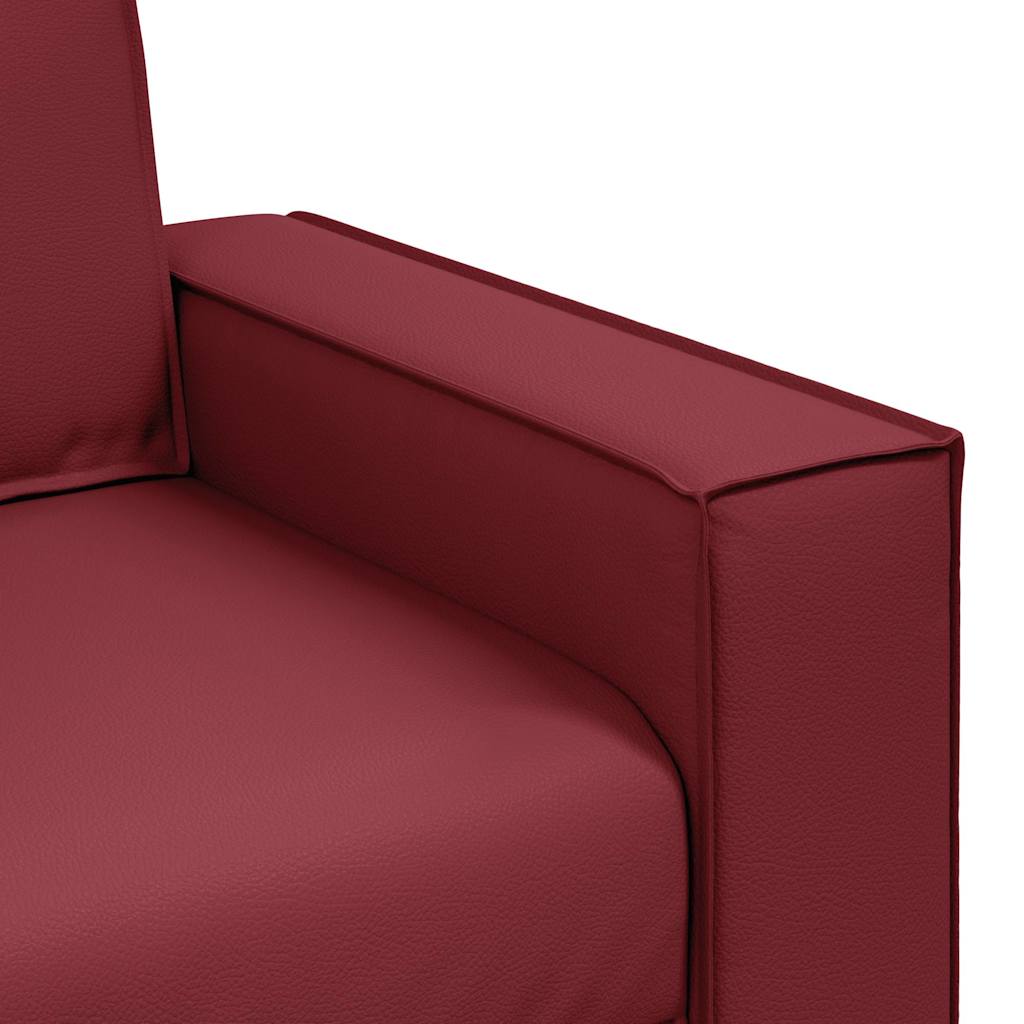 Loveseat 160 cm mit Kissen Weinrot Kunstleder
