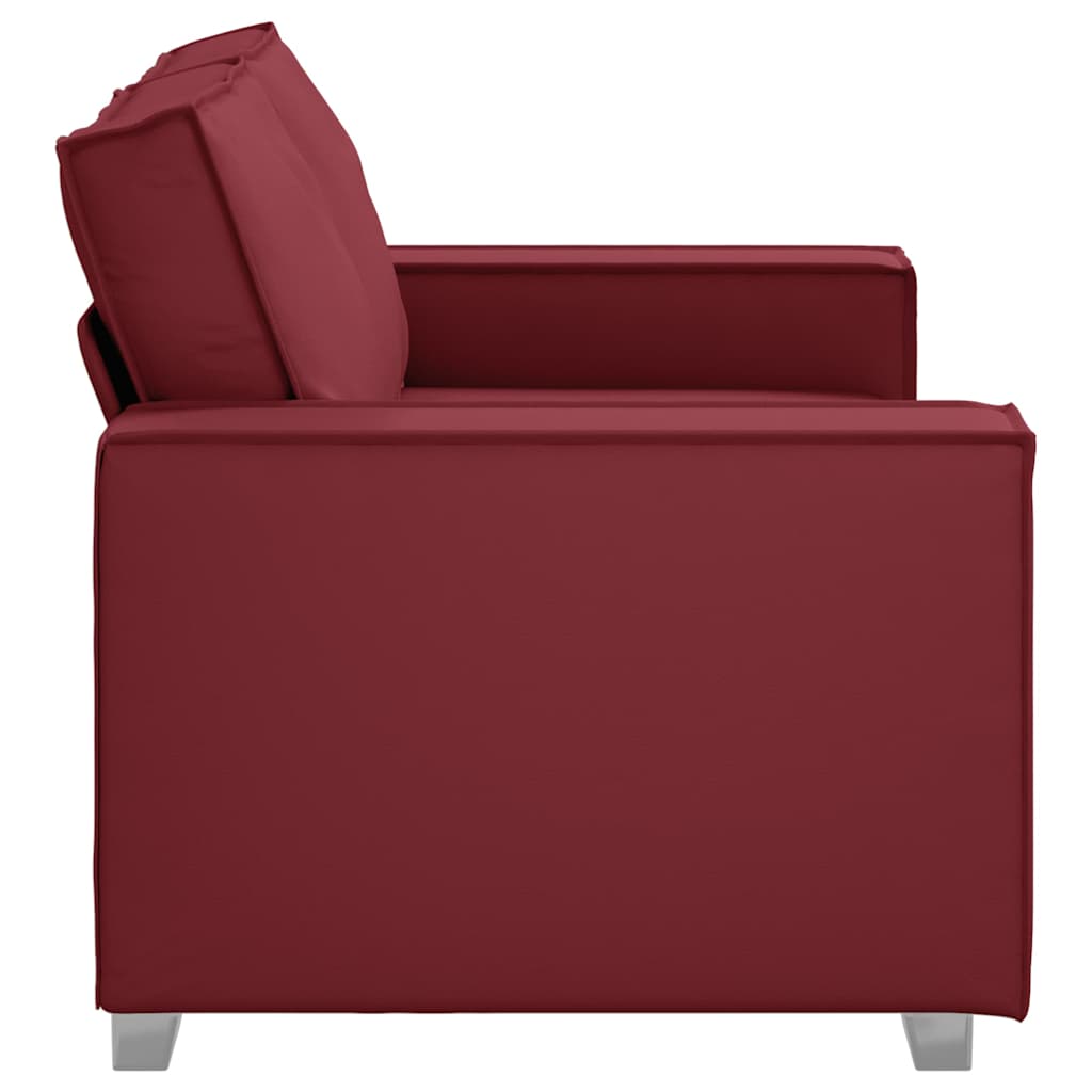 Loveseat 160 cm mit Kissen Weinrot Kunstleder