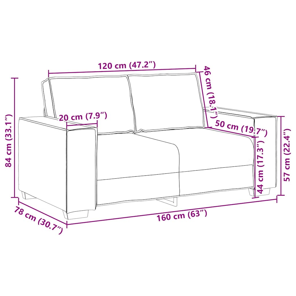 Loveseat 160 cm mit Kissen Weinrot Kunstleder