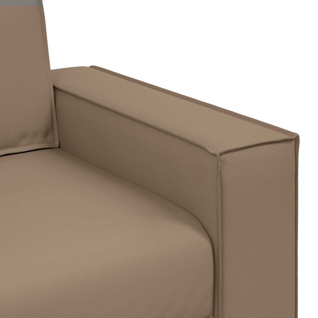 Loveseat Sofa 120 cm mit Kissen Cappuccino Kunstleder