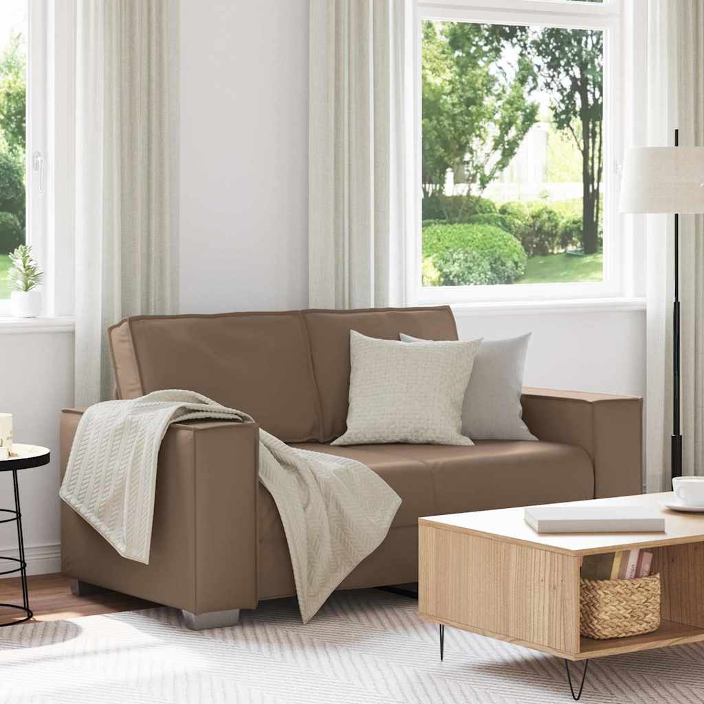 Loveseat Sofa 120 cm mit Kissen Cappuccino Kunstleder