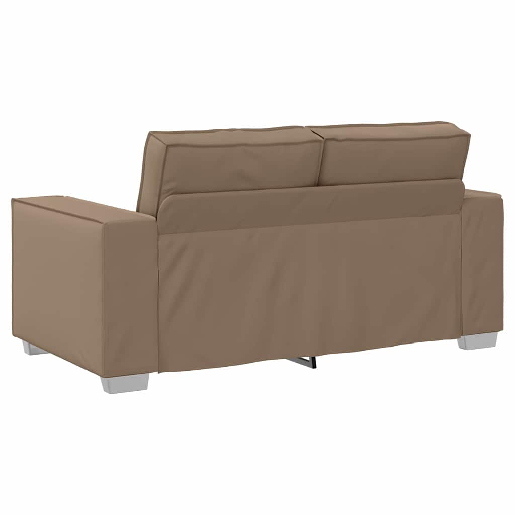 Loveseat Sofa 120 cm mit Kissen Cappuccino Kunstleder