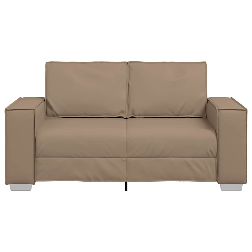 Loveseat Sofa 120 cm mit Kissen Cappuccino Kunstleder