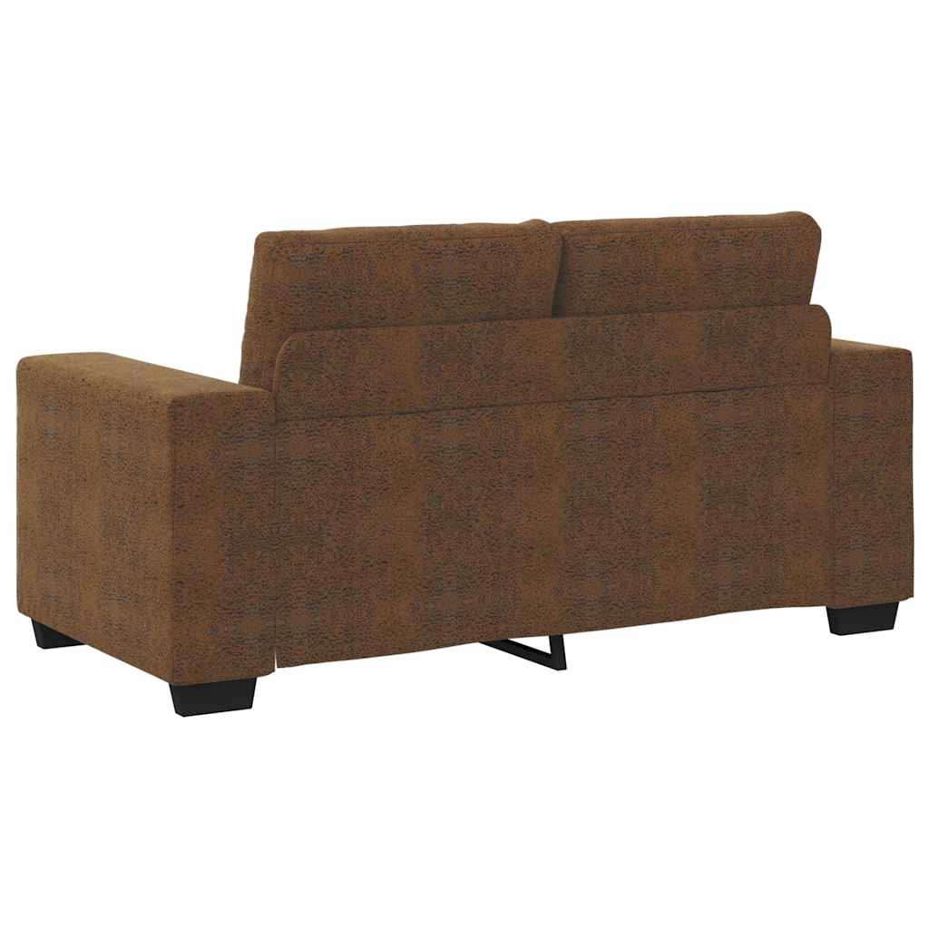 Zweisitzer-Sofa mit Kissen Braun Kunstleder