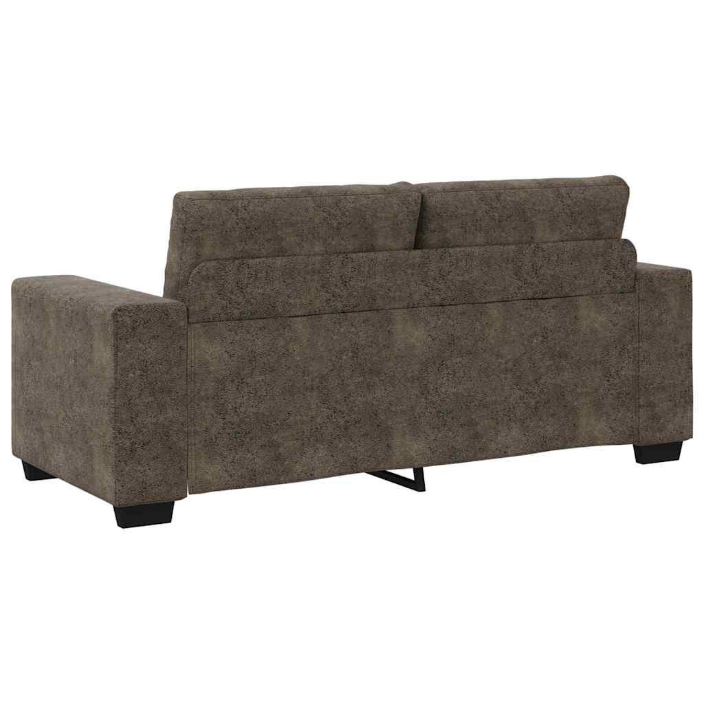 Zweisitzer-Sofa mit Kissen Dunkelgrau Kunstleder