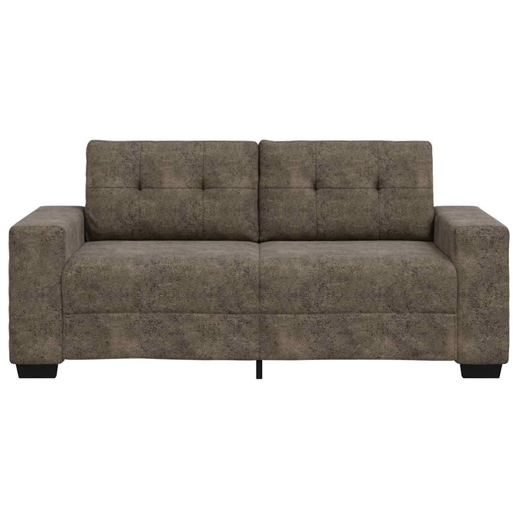 Zweisitzer-Sofa mit Kissen Dunkelgrau Kunstleder