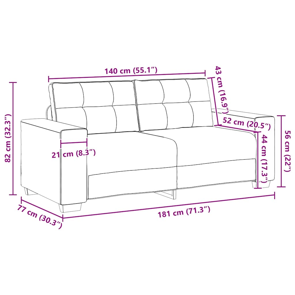 Zweisitzer-Sofa mit Kissen Dunkelgrau Kunstleder