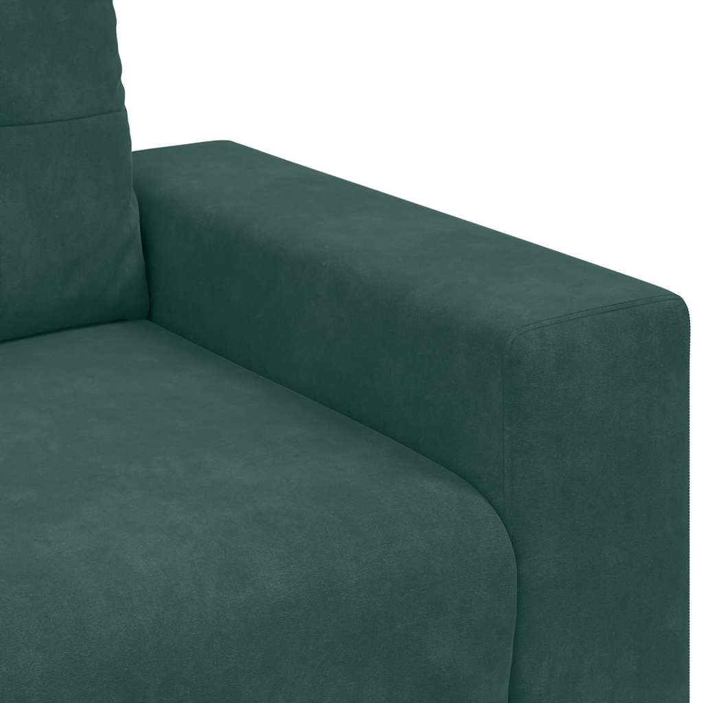 Sofa mit Kissen Dunkelgrün Samt