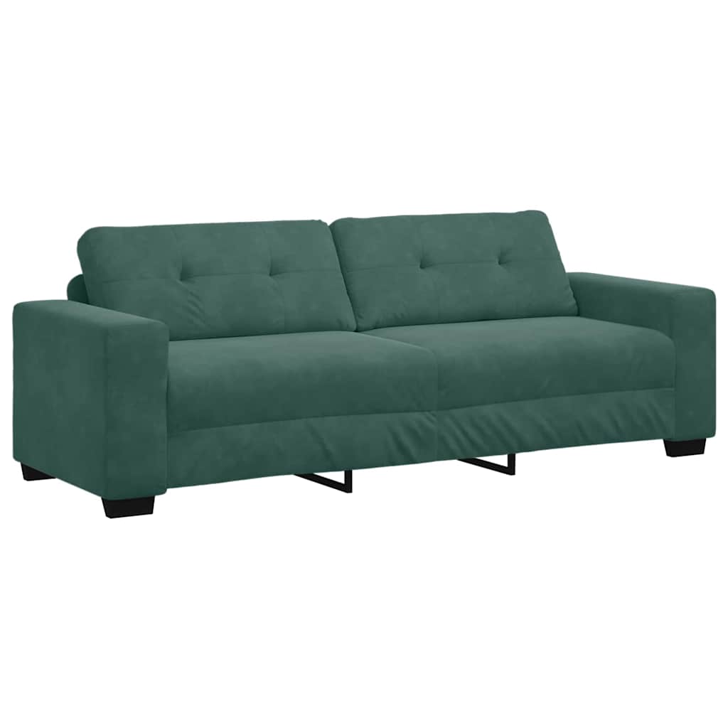 Sofa mit Kissen Dunkelgrün Samt