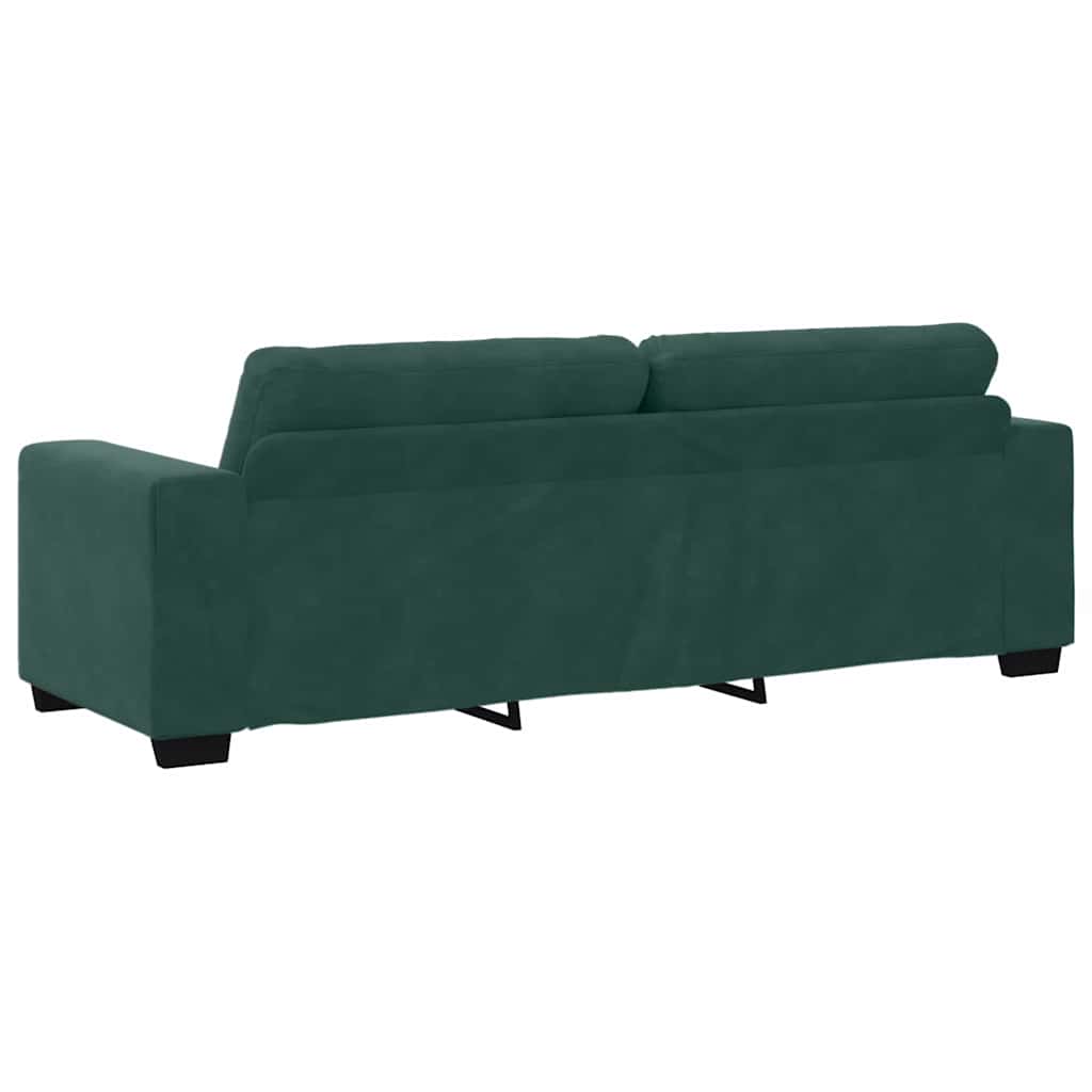 Sofa mit Kissen Dunkelgrün Samt
