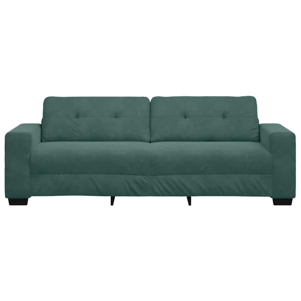 Sofa mit Kissen Dunkelgrün Samt