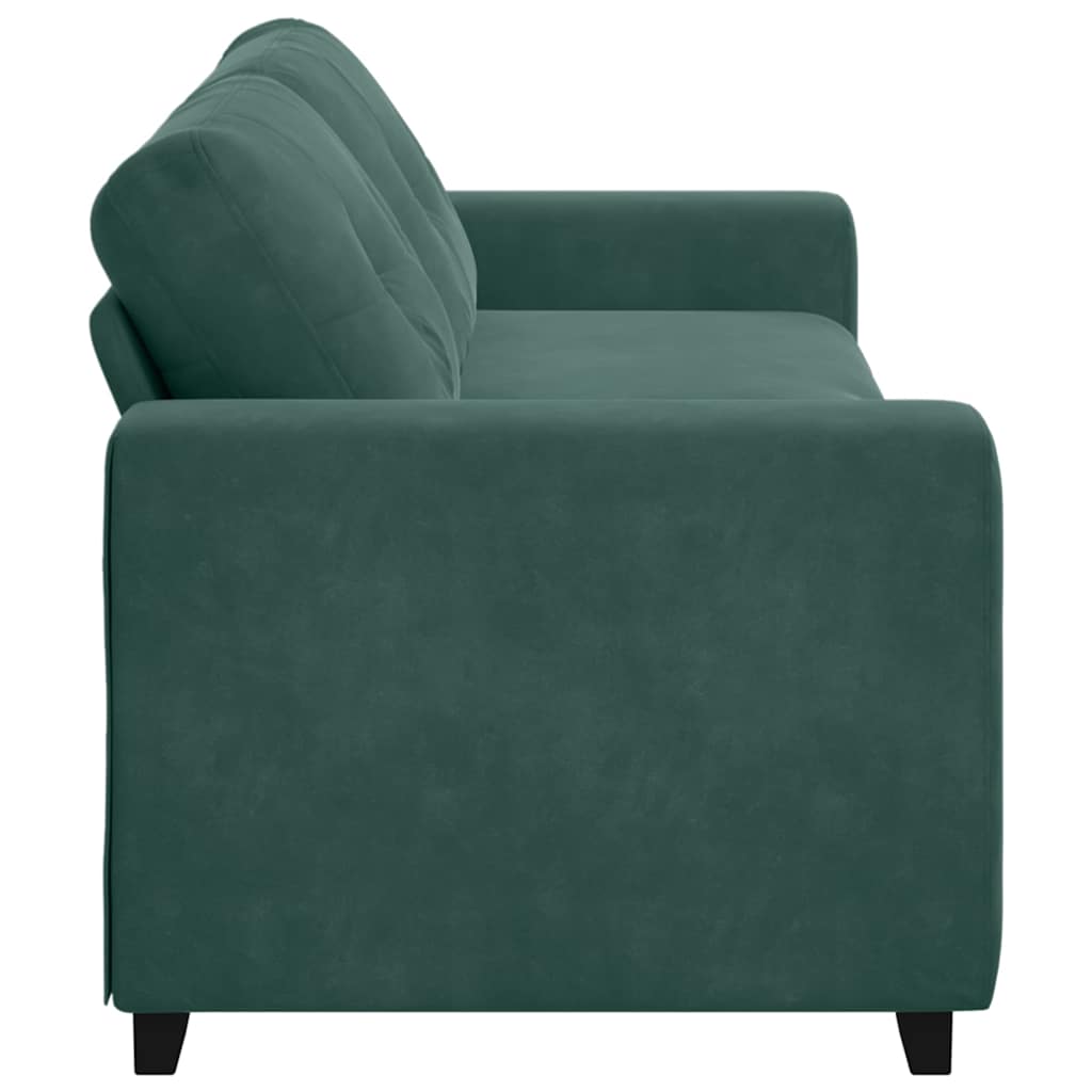 Sofa mit Kissen Dunkelgrün Samt