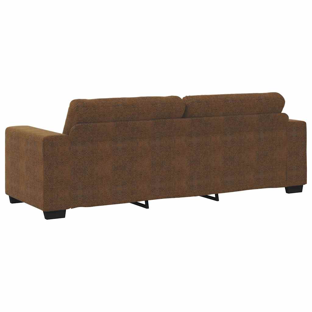 Sofa mit Kissen Braun Kunstleder & Holz