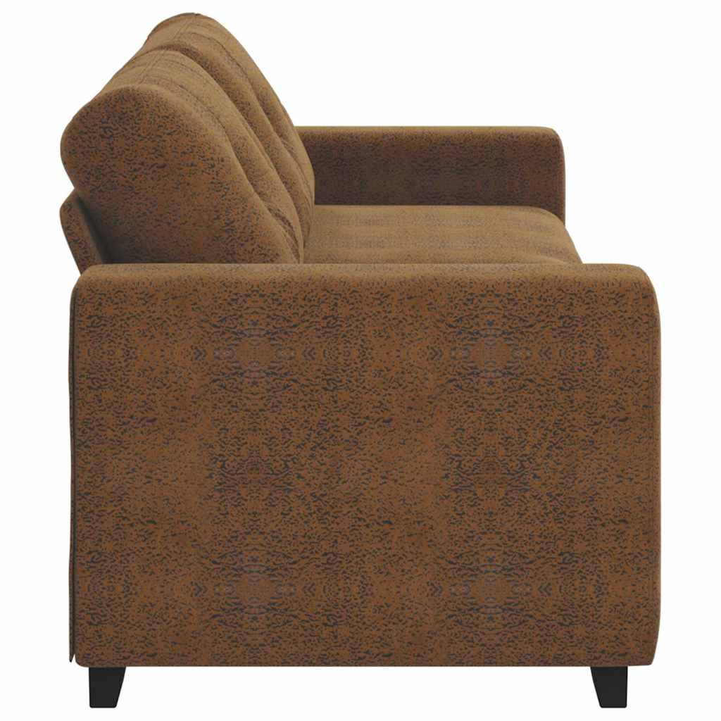 Sofa mit Kissen Braun Kunstleder & Holz