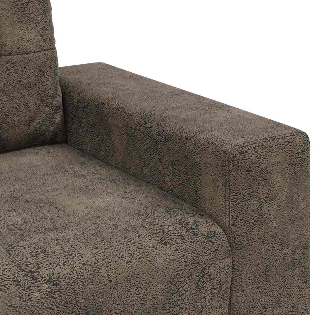 Sofa mit Kissen Dunkelgrau Kunstleder