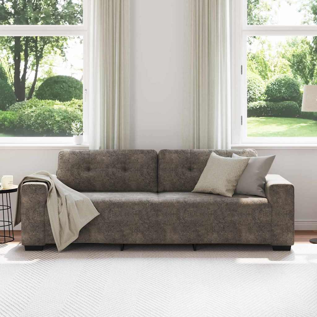 Sofa mit Kissen Dunkelgrau Kunstleder
