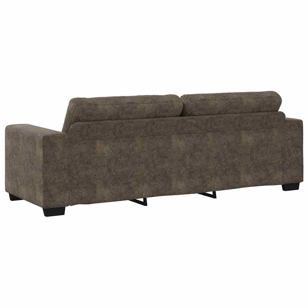 Sofa mit Kissen Dunkelgrau Kunstleder