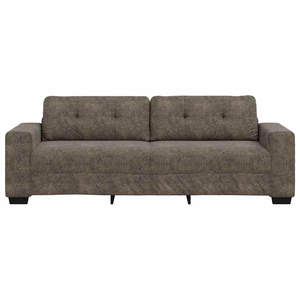 Sofa mit Kissen Dunkelgrau Kunstleder