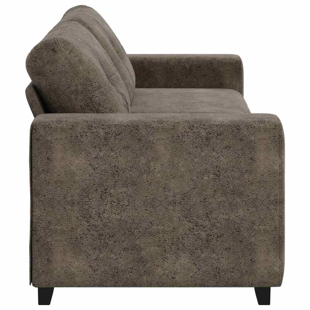 Sofa mit Kissen Dunkelgrau Kunstleder