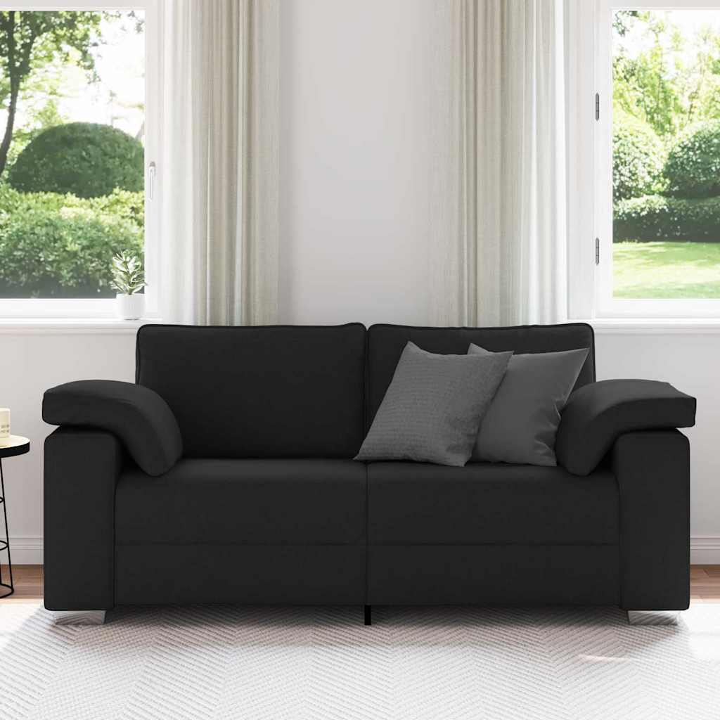 Sofa mit Kissen Schwarz 180 x 77 x 82 cm Stoff
