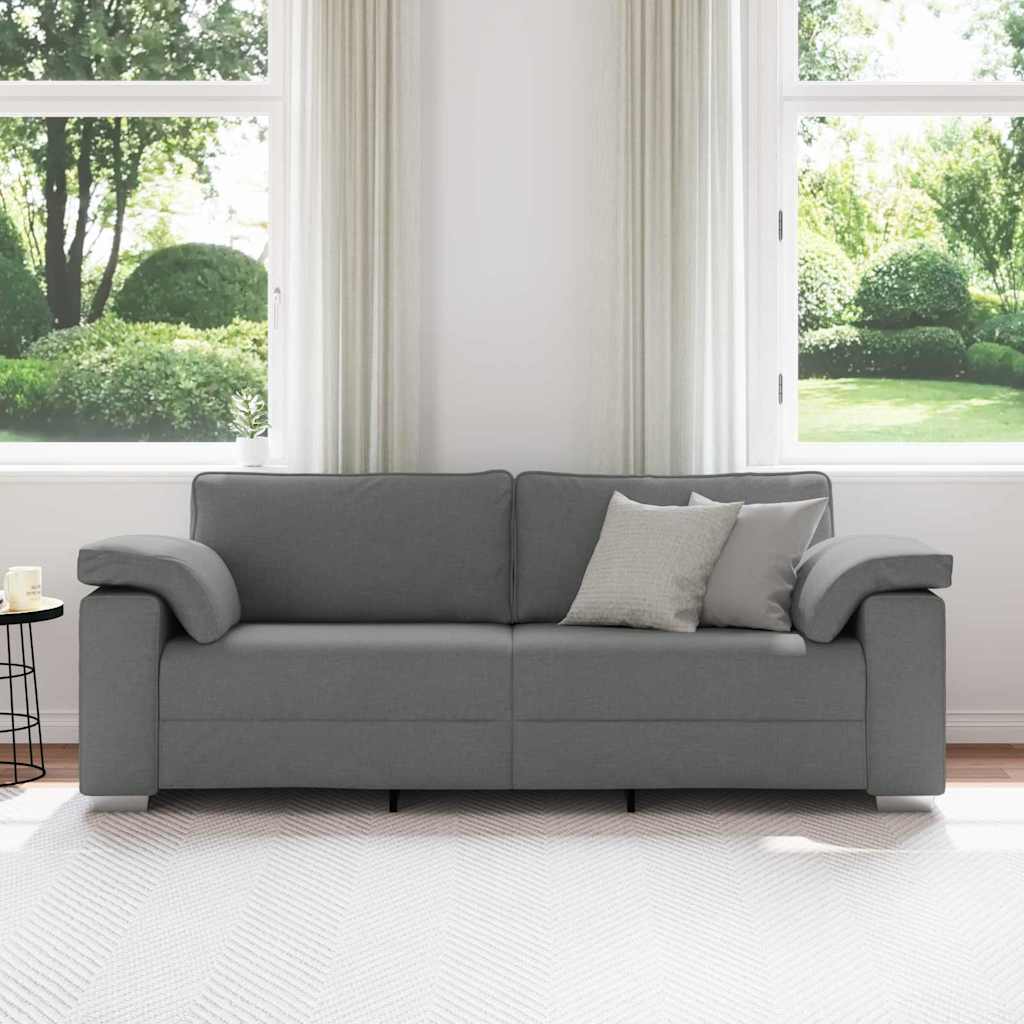 Sofa mit Kissen Dunkelgrau 219 x 77 x 82 cm Stoff