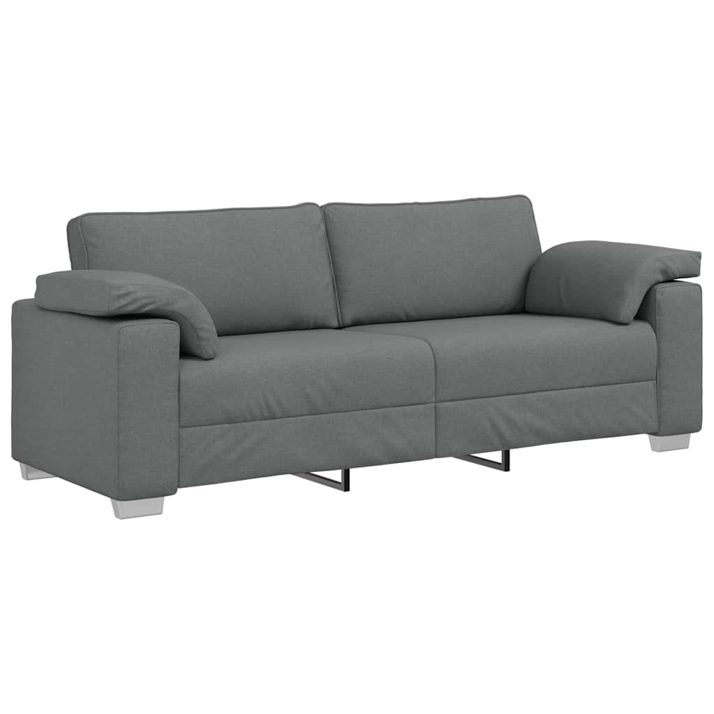 Sofa mit Kissen Dunkelgrau 219 x 77 x 82 cm Stoff