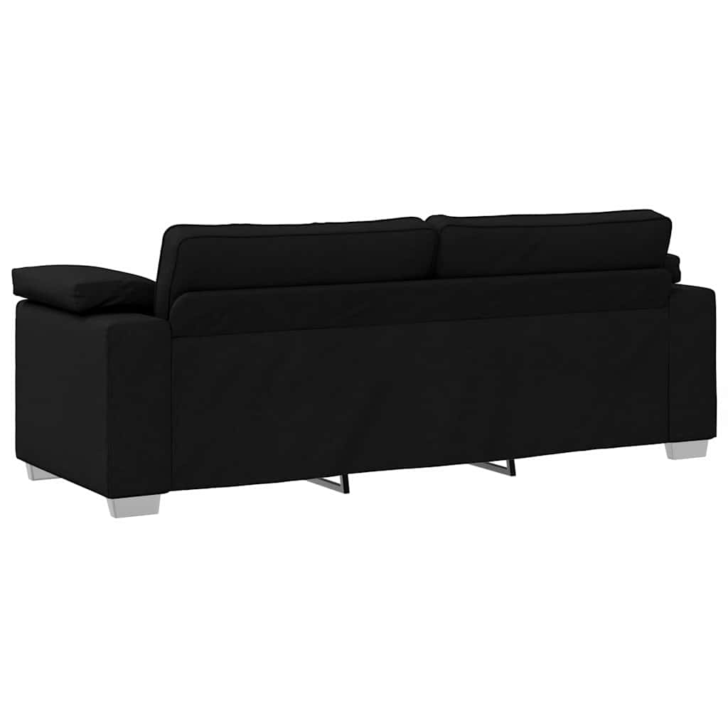 Sofa mit Kissen Schwarz 219 x 77 x 82 cm Stoff