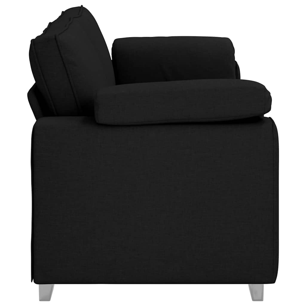 Sofa mit Kissen Schwarz 219 x 77 x 82 cm Stoff