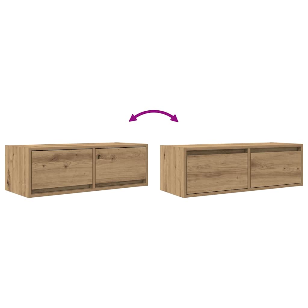 TV-Schränke 2 Stk. Artisan-Eiche 80x31x25,5 cm Holzwerkstoff