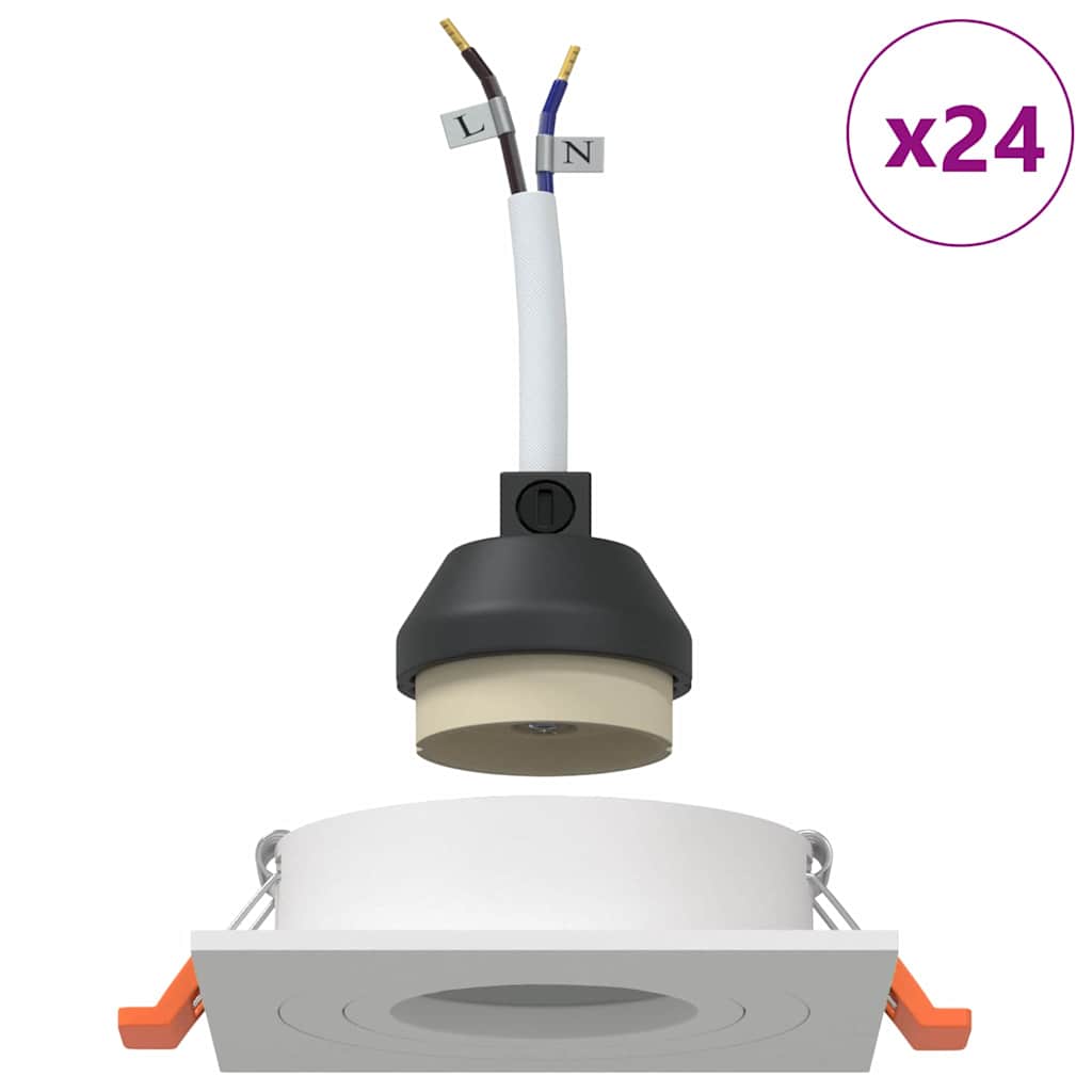 Spotlights mit Scheinwerfern 24 pcs Weiß 9 x 9 x cm Aluminium