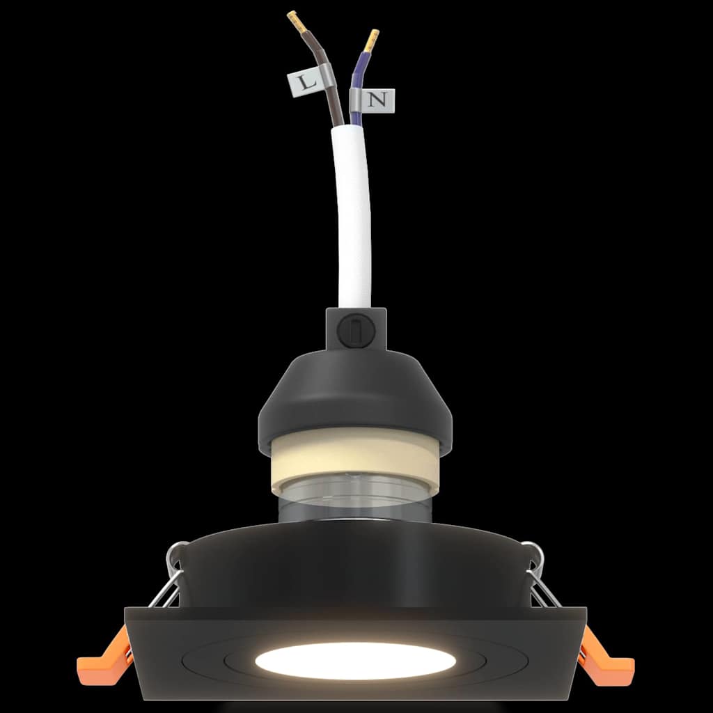 Spotlights 12 pcs Schwarz 9 x 9 x cm Aluminium