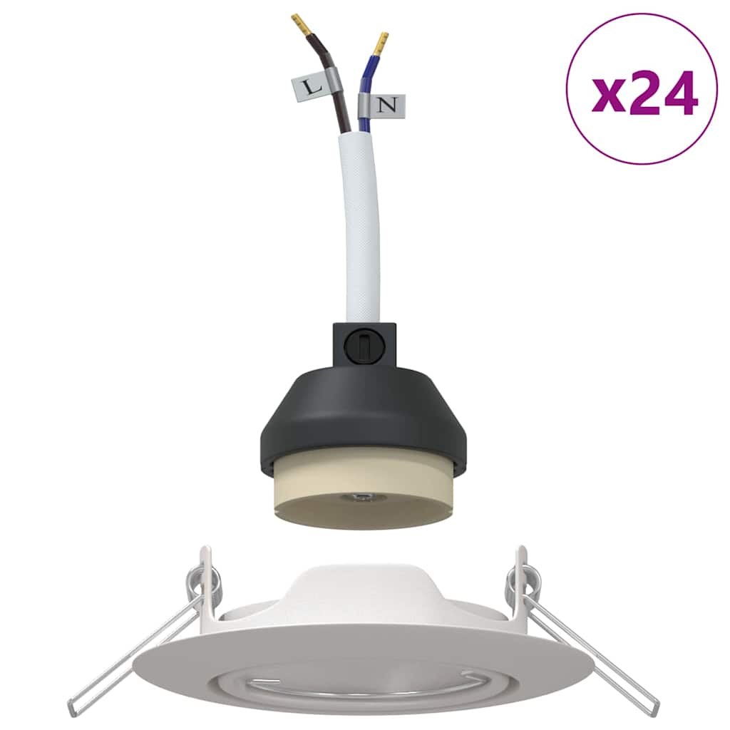 Spotlights mit Scheinwerfern 24 pcs Weiß 9 x 9 cm Metall