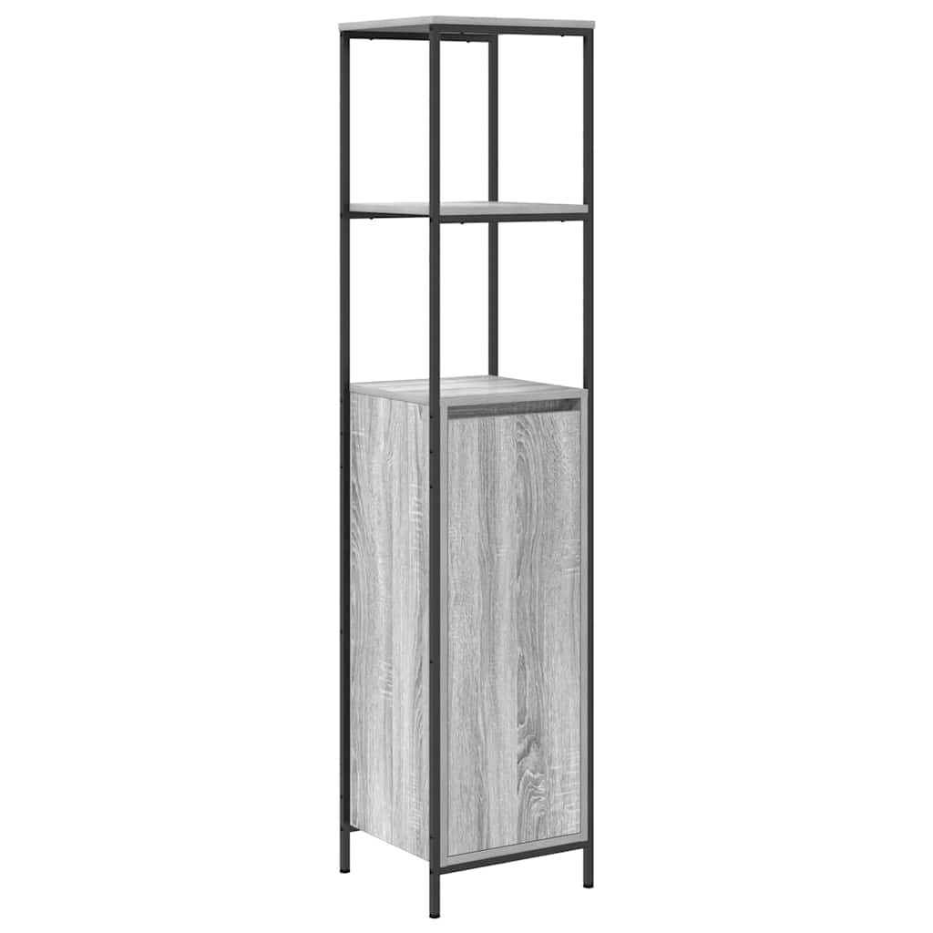 Badezimmermöbel Set mit Tür 3 pcs Grau Sonoma 90 x 34,5 x 60 cm