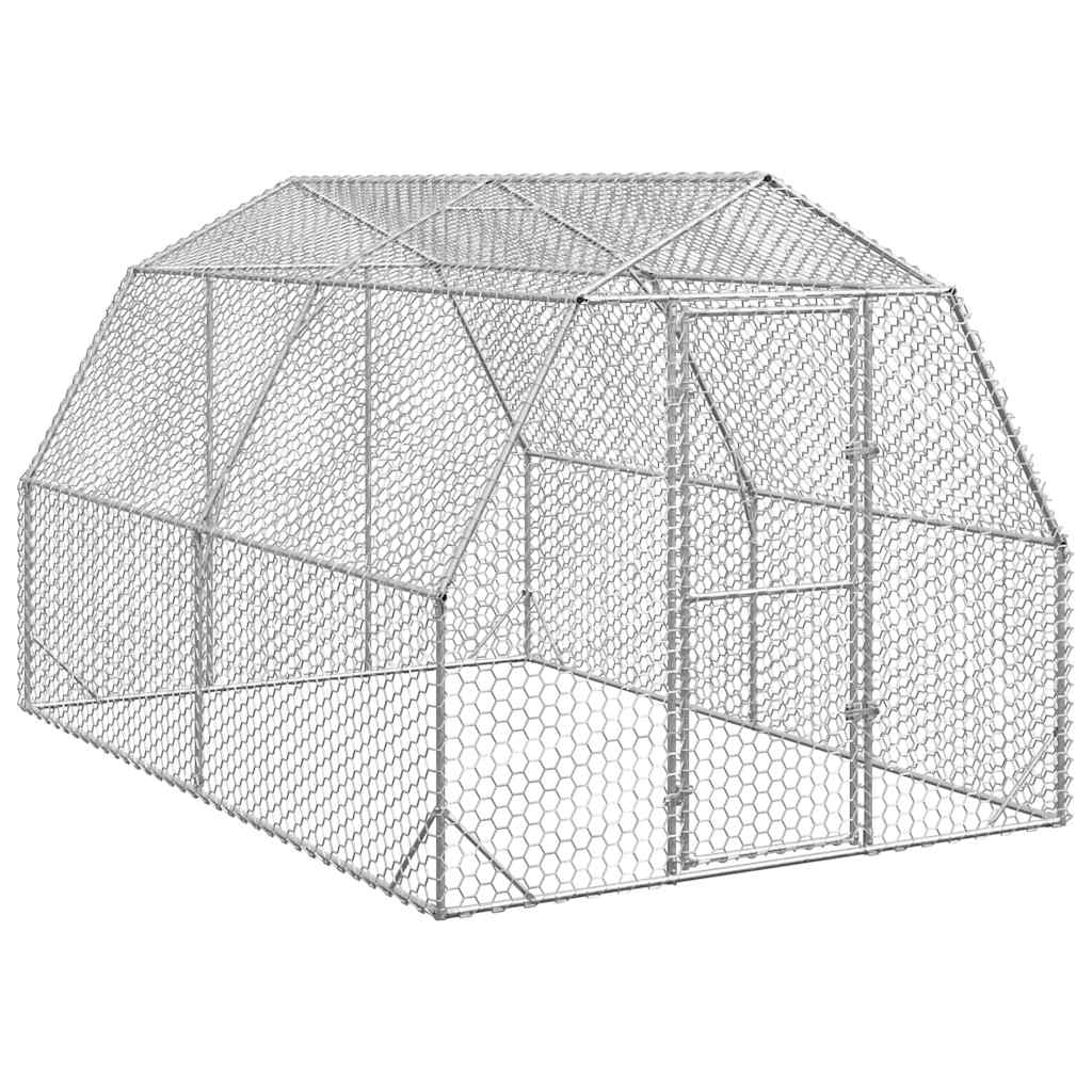 Hühnerstall 2,5x4x2,25 m Verzinkter Stahl