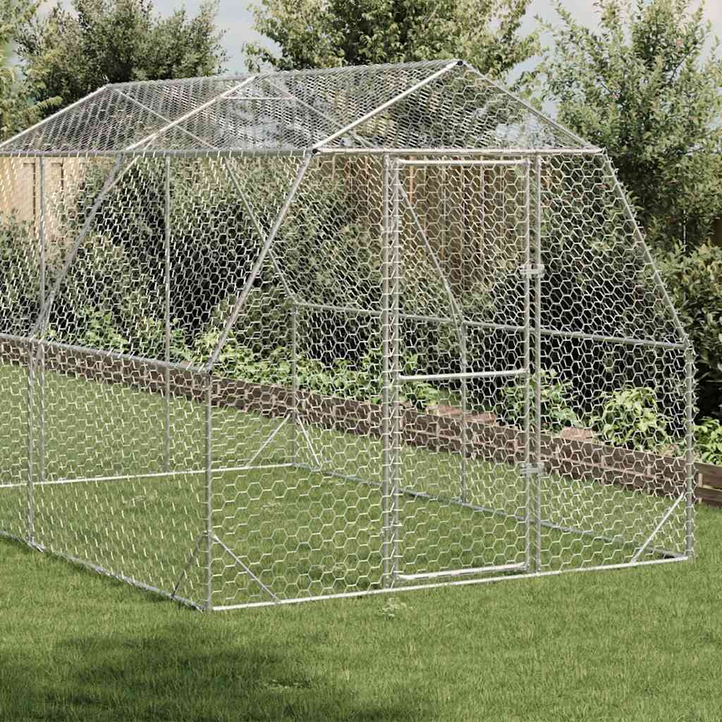 Hühnerstall 2,5x4x2,25 m Verzinkter Stahl