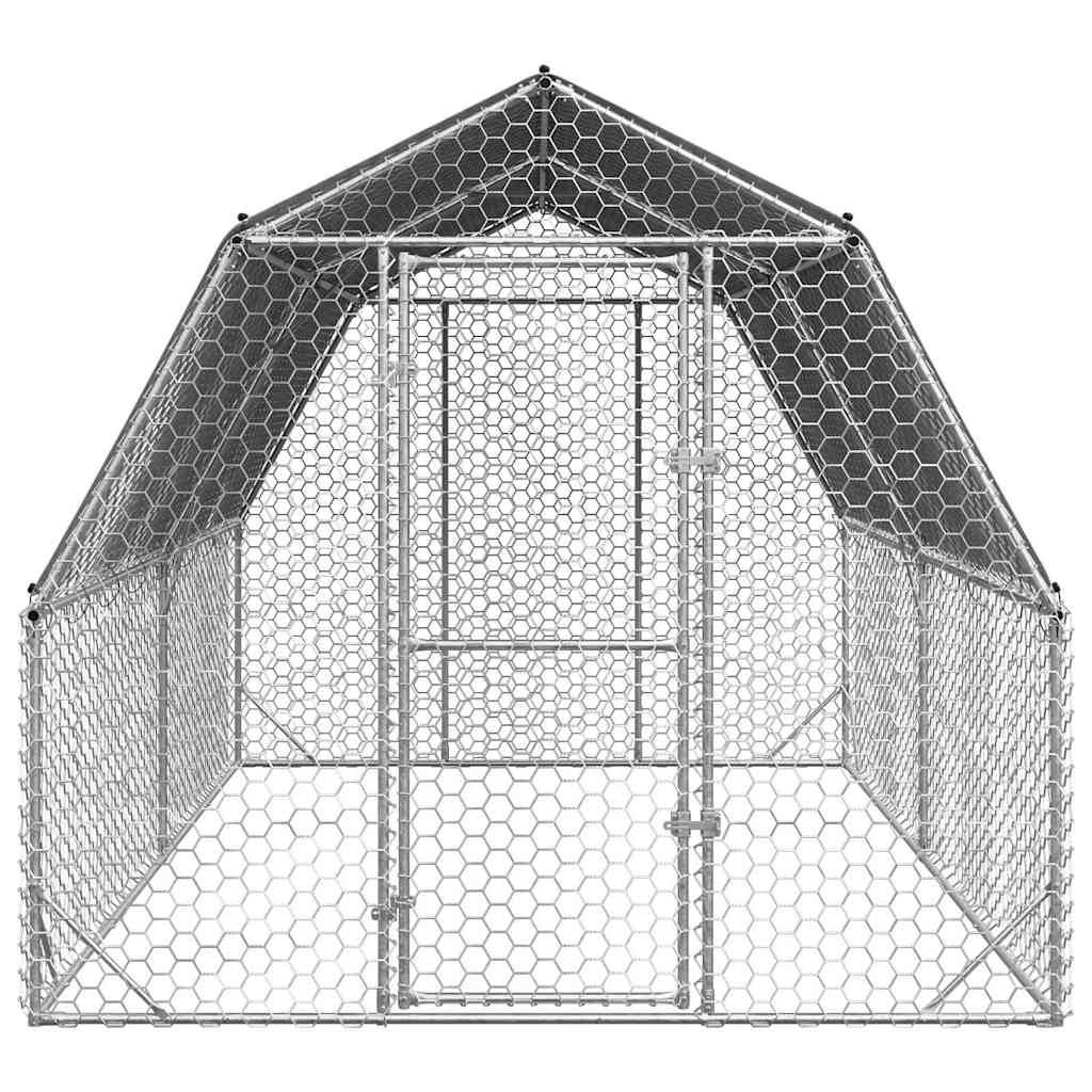 Hühnerstall mit Dach 2,5x4x2,25 m Verzinkter Stahl