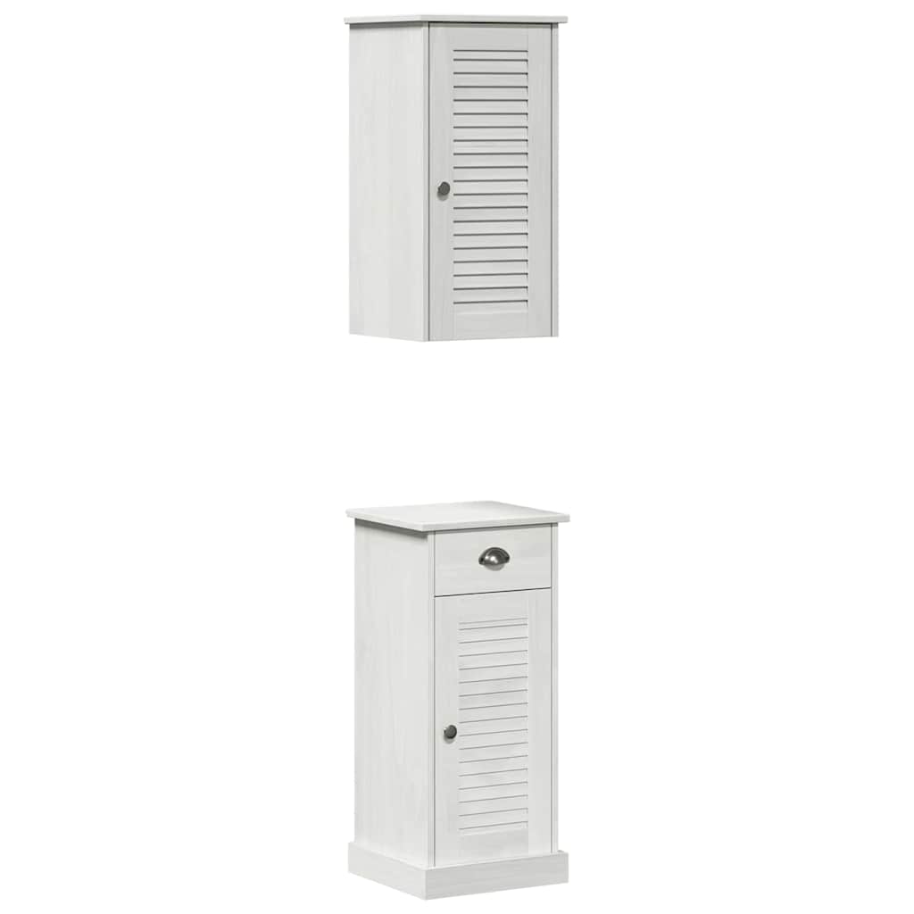 Badezimmermöbel Set 2 pcs Braun und Weiß 37 x 34 x 80 cm