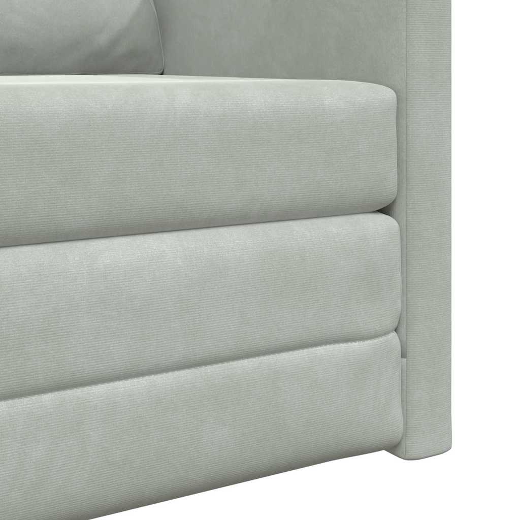 Fußsofa-Bett mit Kissen Hellgrau 74 x 77 x 81 cm Samt